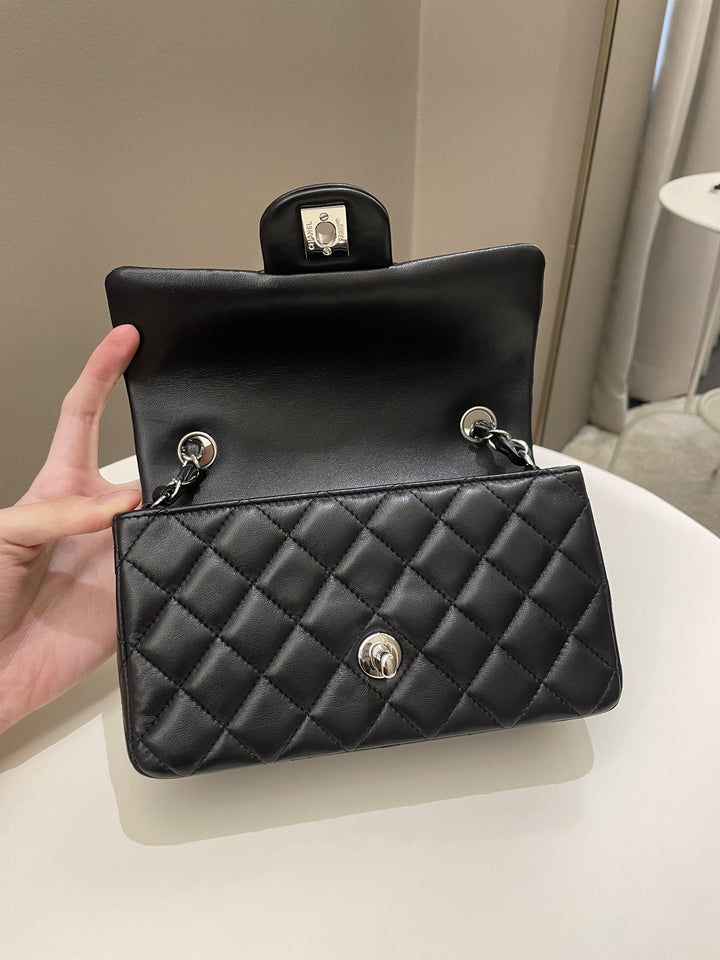 Chanel Classic Quilted Mini Rectangular Black Lambskin