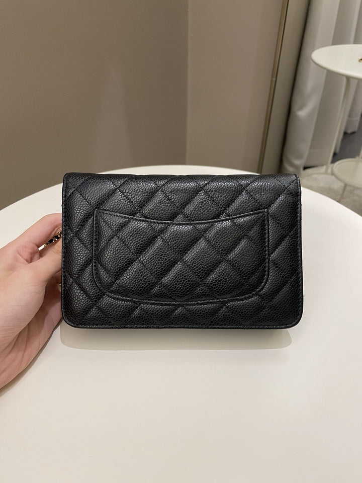 Chanel Classic Quilted Wallet on Chain Black Caviar