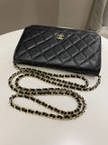 Chanel Classic Quilted Wallet on Chain Black Caviar