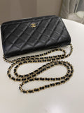Chanel Classic Quilted Wallet on Chain Black Caviar