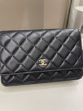Chanel Classic Quilted Wallet on Chain Midnight Blue Caviar