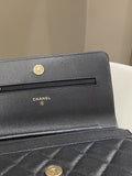 Chanel Classic Quilted Wallet on Chain Midnight Blue Caviar