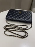 Chanel Classic Quilted Wallet on Chain Midnight Blue Caviar