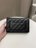 Chanel Classic Quilted Wallet on Chain Black Lambskin