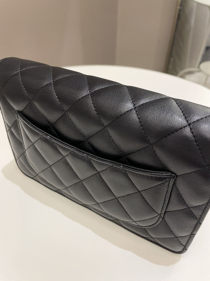 Chanel Classic Quilted Wallet on Chain Black Lambskin