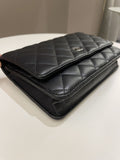 Chanel Classic Quilted Wallet on Chain Black Lambskin