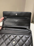 Chanel Classic Quilted Wallet on Chain Black Lambskin
