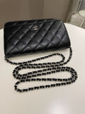 Chanel Classic Quilted Wallet on Chain Black Lambskin