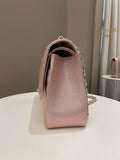 Chanel 17B Chevron Jumbo Double Flap Rose Gold Caviar