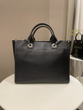 Chanel Studded Deauville Shopper Tote Black Caviar