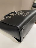 Chanel Studded Deauville Shopper Tote Black Caviar