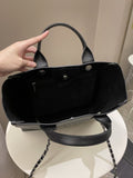 Chanel Studded Deauville Shopper Tote Black Caviar