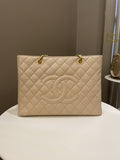 Chanel Classic Quilted GST Beige Caviar