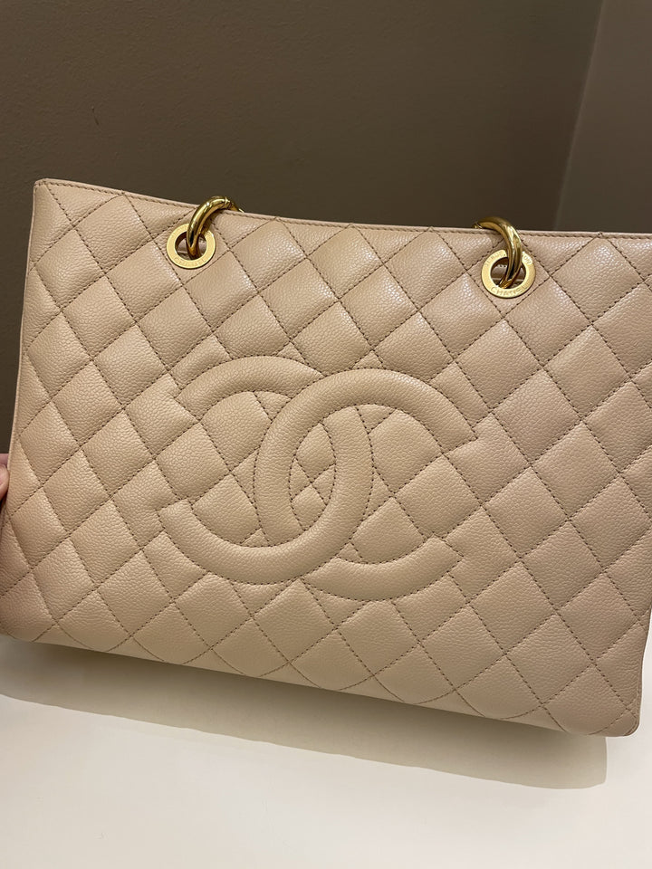 Chanel Classic Quilted GST Beige Caviar