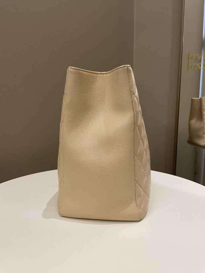 Chanel Classic Quilted GST Beige Caviar