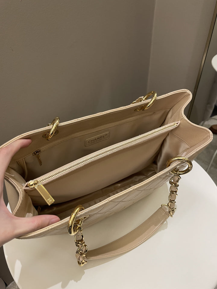 Chanel Classic Quilted GST Beige Caviar