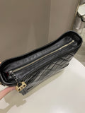 Chanel Quilted Gabrielle Hobo Black Aged Calfskin