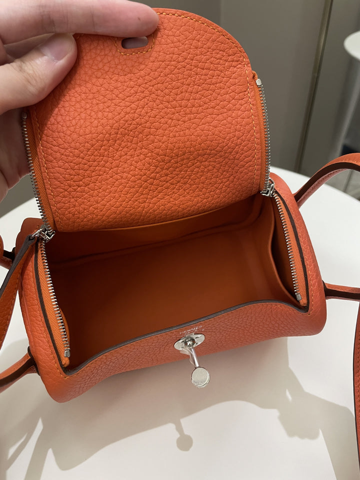 Hermes Mini Lindy Feu Clemence