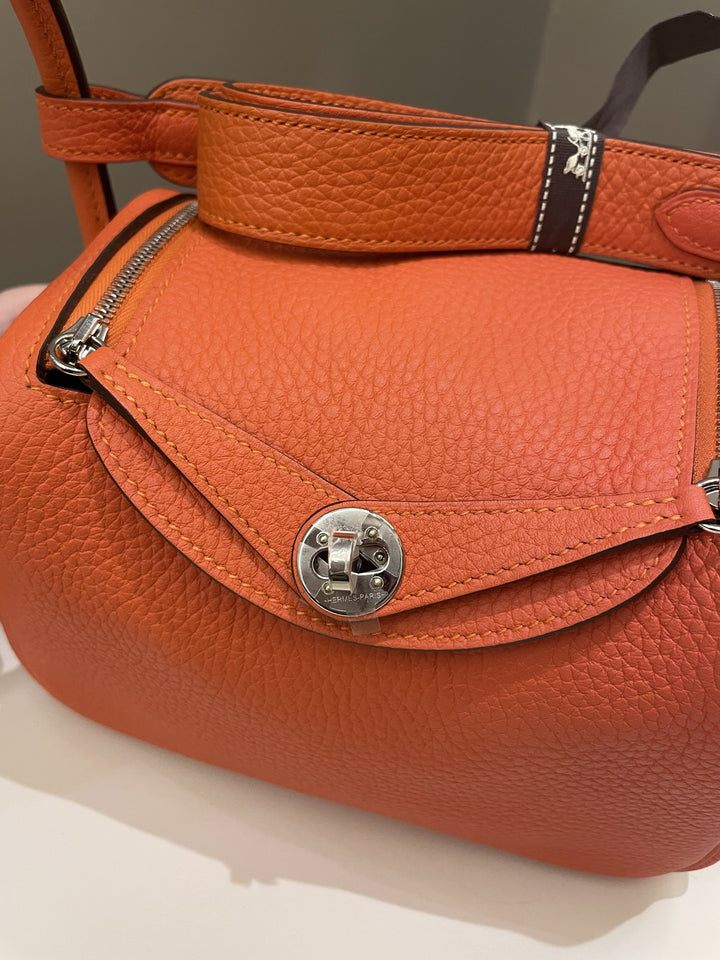 Hermes Mini Lindy Feu Clemence