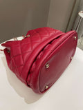 Chanel Rolled Up Bucket Drawstring Bag Red Caviar