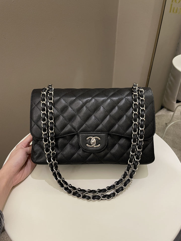 Chanel Classic Quilted Jumbo Double Flap Black Caviar