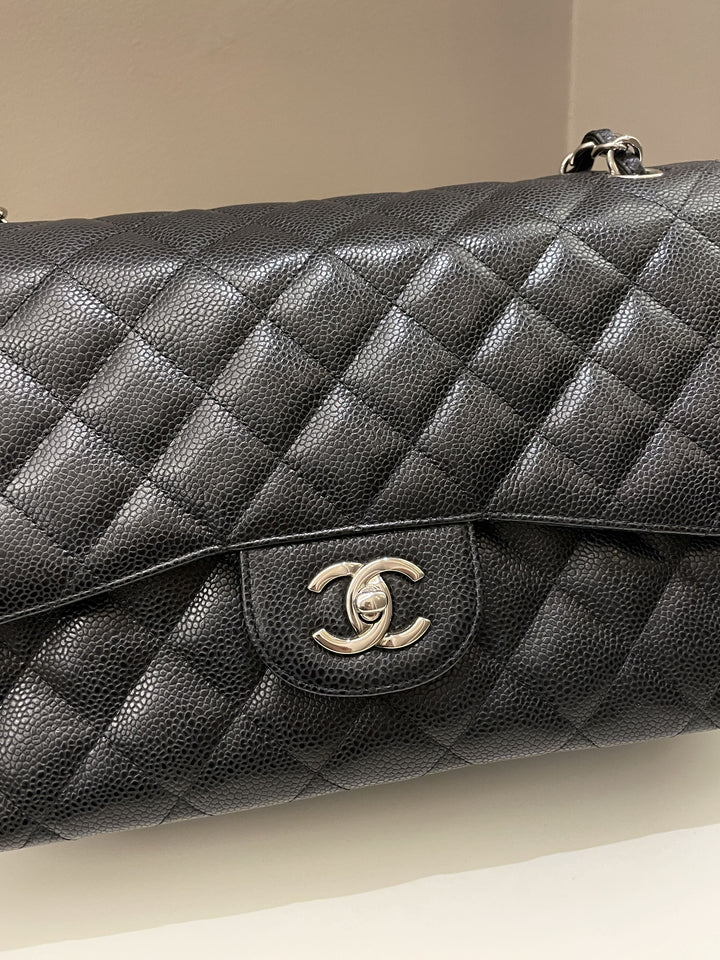 Chanel Classic Quilted Jumbo Double Flap Black Caviar