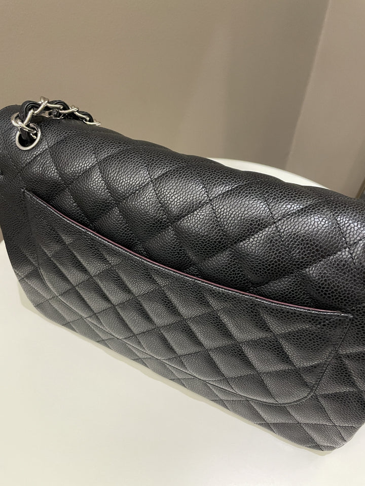 Chanel Classic Quilted Jumbo Double Flap Black Caviar
