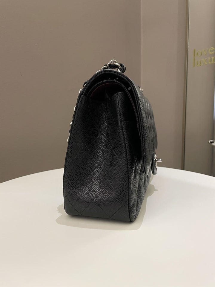 Chanel Classic Quilted Jumbo Double Flap Black Caviar