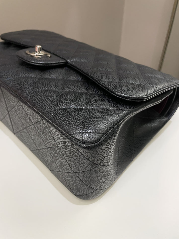 Chanel Classic Quilted Jumbo Double Flap Black Caviar