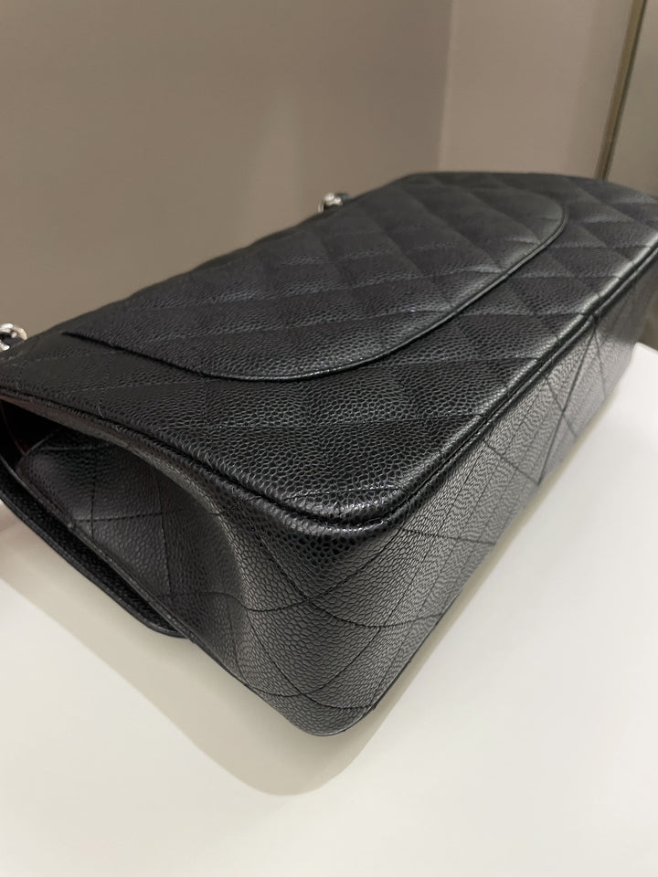 Chanel Classic Quilted Jumbo Double Flap Black Caviar