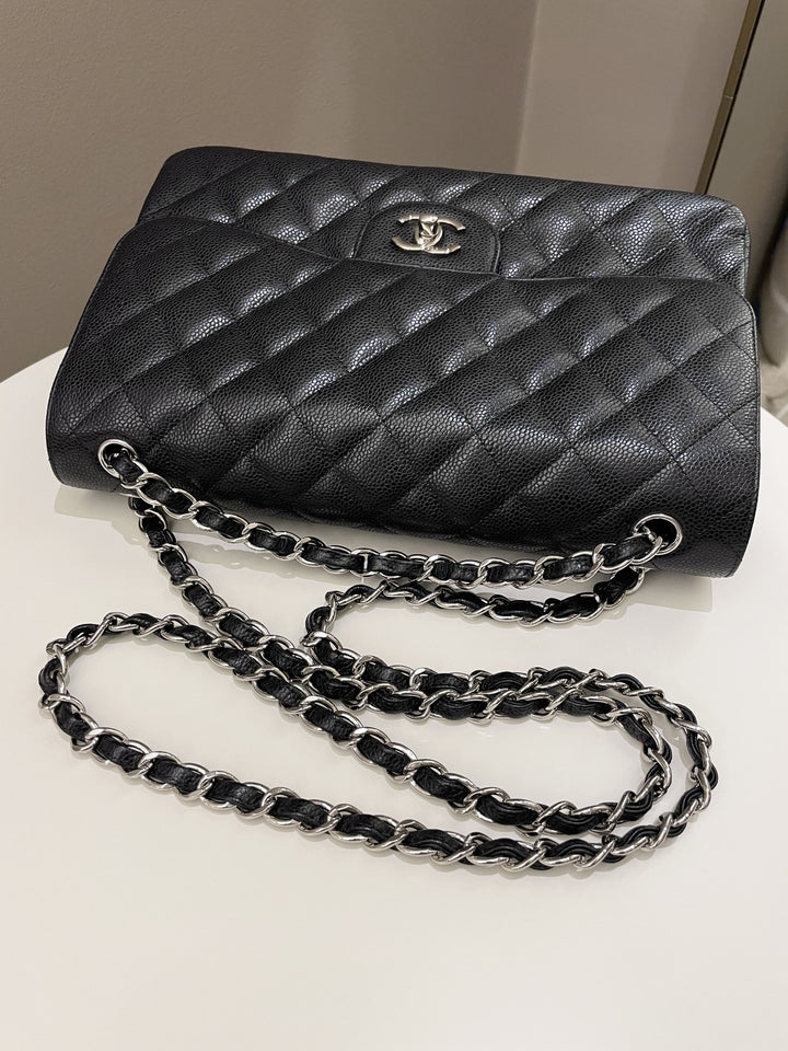 Chanel Classic Quilted Jumbo Double Flap Black Caviar