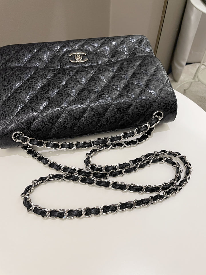 Chanel Classic Quilted Jumbo Double Flap Black Caviar