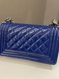Chanel Quilted Small Boy Royal Blue Patent