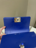 Chanel Quilted Small Boy Royal Blue Patent