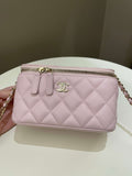 Chanel 22P Quilted Coco Vanity Rectangular Rose Clair Lilac Caviar