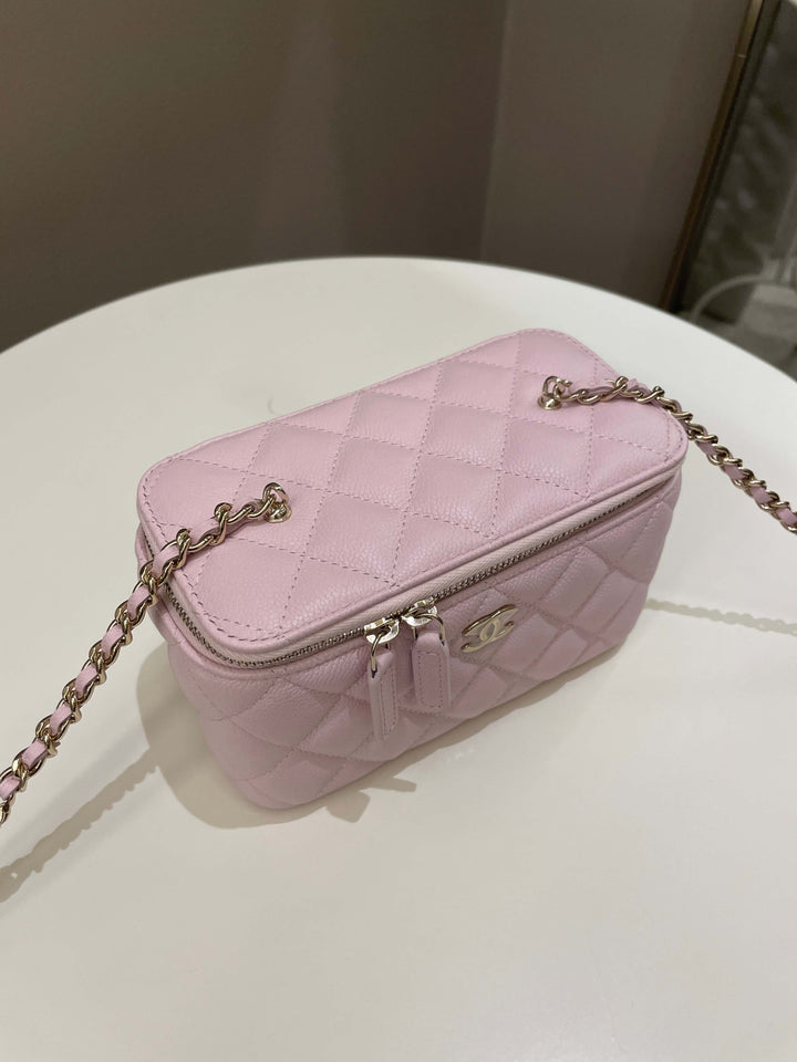 Chanel 22P Quilted Coco Vanity Rectangular Rose Clair Lilac Caviar
