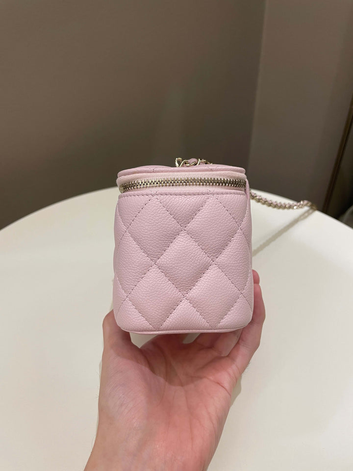 Chanel 22P Quilted Coco Vanity Rectangular Rose Clair Lilac Caviar