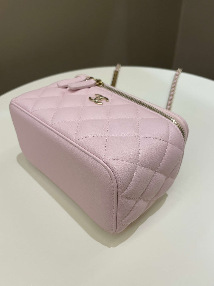 Chanel 22P Quilted Coco Vanity Rectangular Rose Clair Lilac Caviar