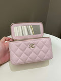 Chanel 22P Quilted Coco Vanity Rectangular Rose Clair Lilac Caviar
