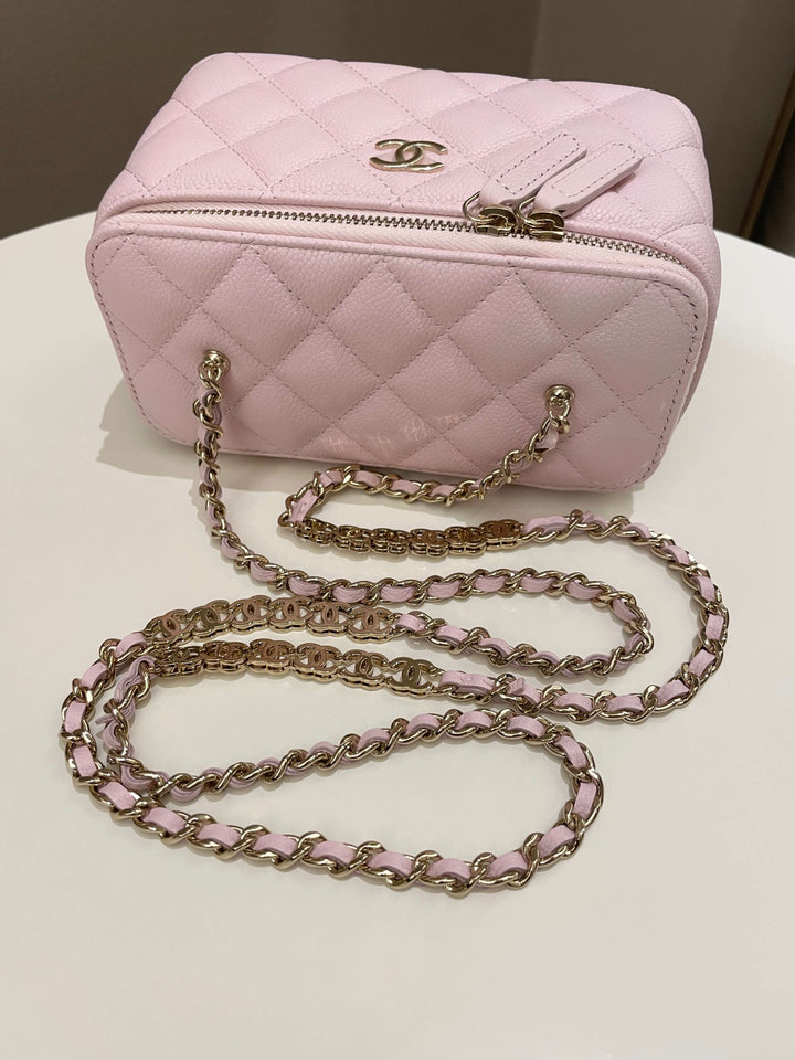 Chanel 22P Quilted Coco Vanity Rectangular Rose Clair Lilac Caviar