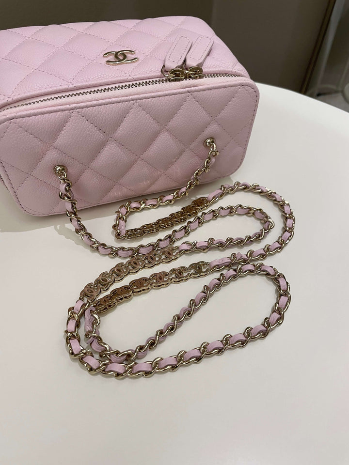 Chanel 22P Quilted Coco Vanity Rectangular Rose Clair Lilac Caviar