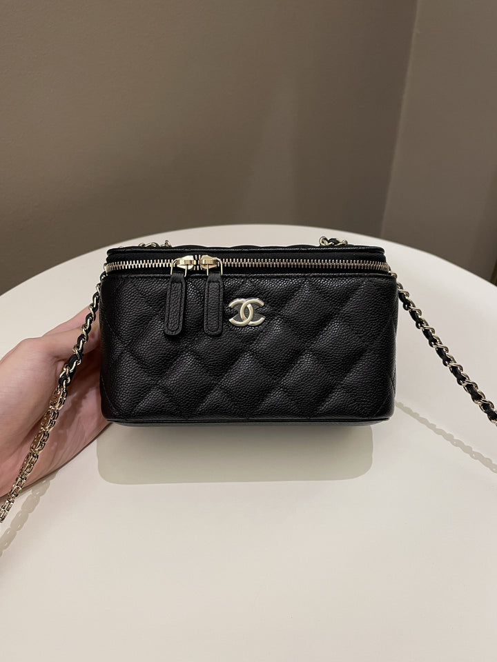 Chanel 22P Quilted Coco Vanity Rectangular Black Caviar