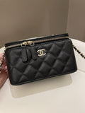 Chanel 22P Quilted Coco Vanity Rectangular Black Caviar