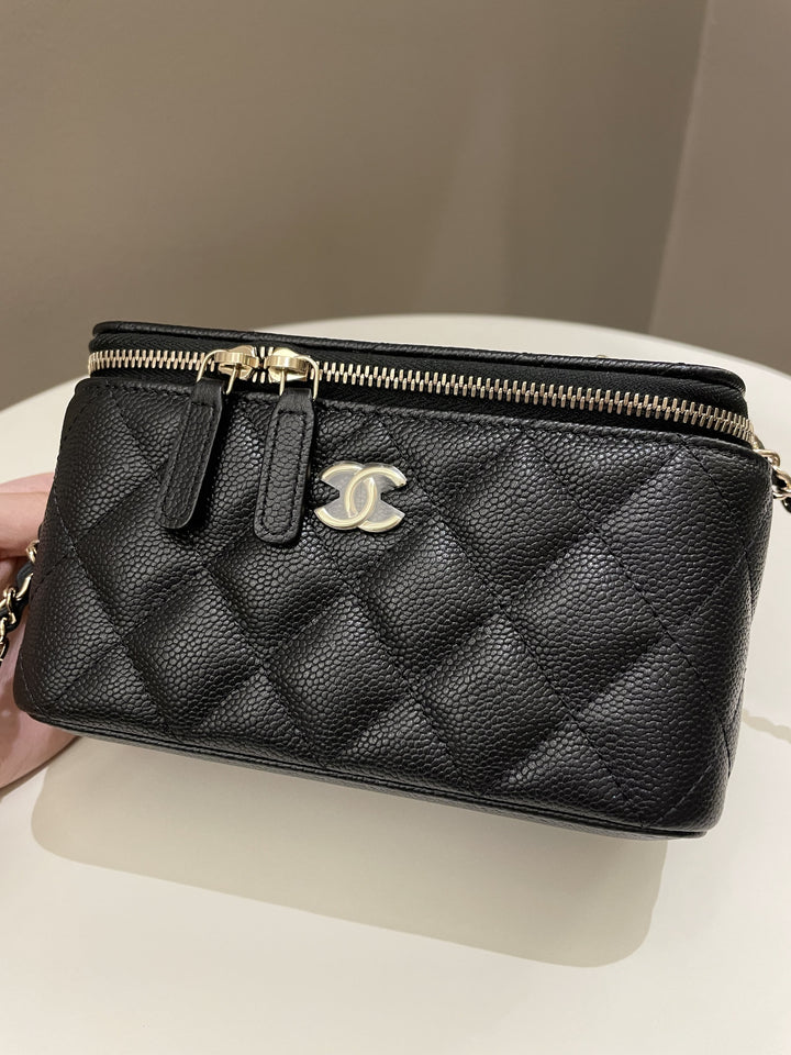 Chanel 22P Quilted Coco Vanity Rectangular Black Caviar