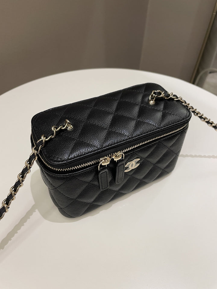 Chanel 22P Quilted Coco Vanity Rectangular Black Caviar