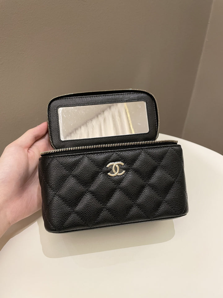 Chanel 22P Quilted Coco Vanity Rectangular Black Caviar