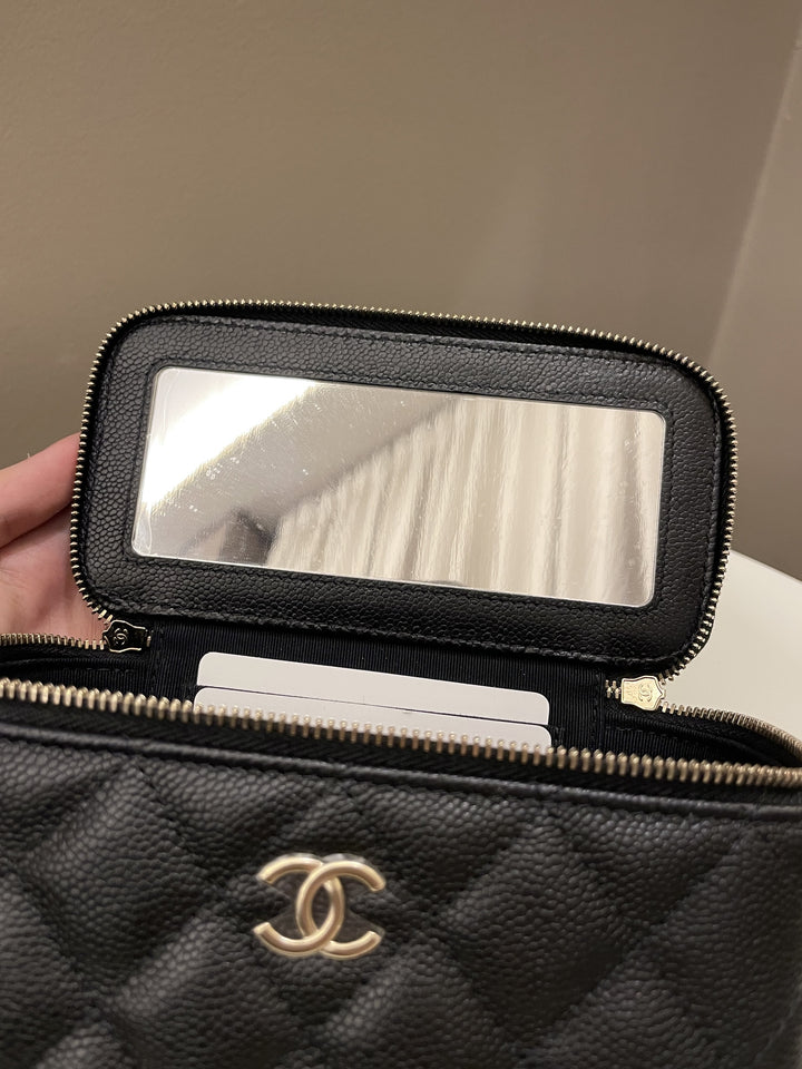 Chanel 22P Quilted Coco Vanity Rectangular Black Caviar