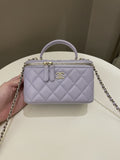Chanel 21K Top Handle Vanity Rectangular Lilac Lambskin