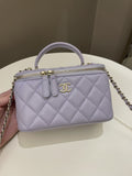 Chanel 21K Top Handle Vanity Rectangular Lilac Lambskin