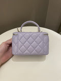Chanel 21K Top Handle Vanity Rectangular Lilac Lambskin
